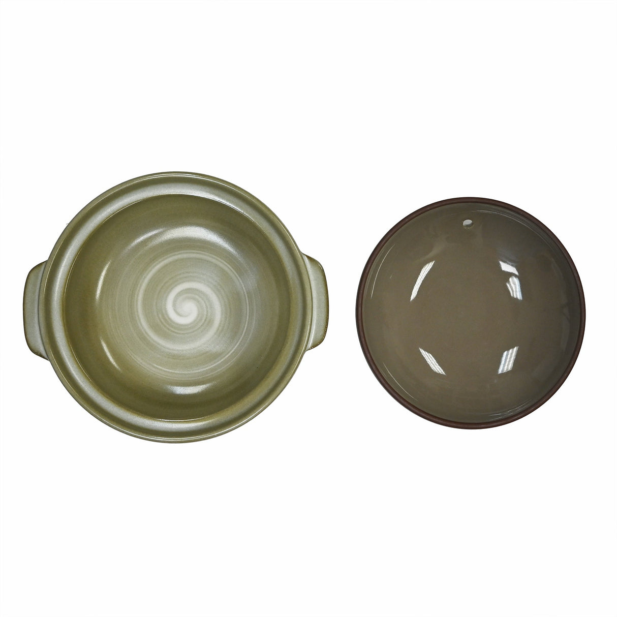 28 oz 7" Japanese Donabe Clay Pot - Gray Kiku