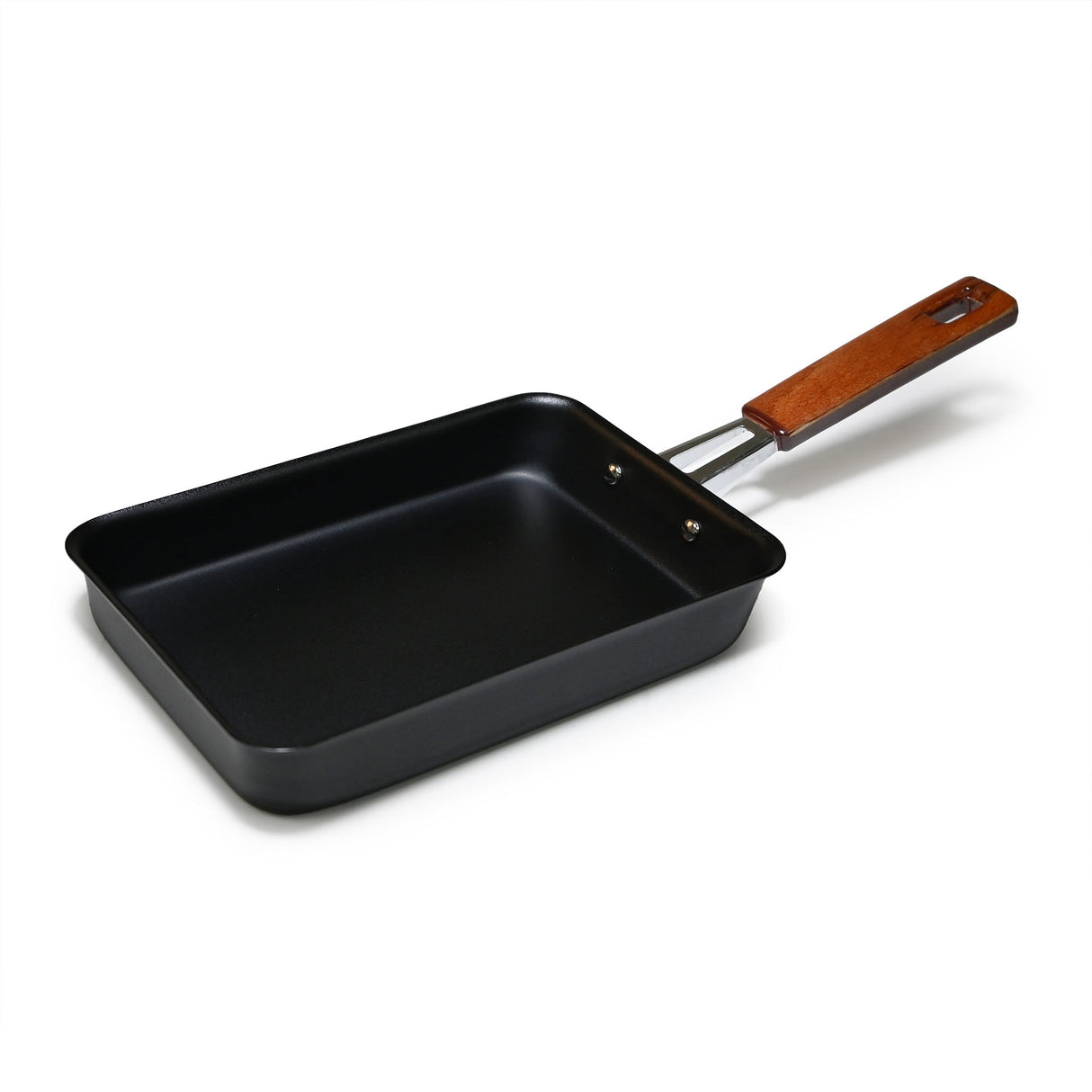 7.25" Japanese Rectangular Iron Tamagoyaki Pan with Wooden Handle