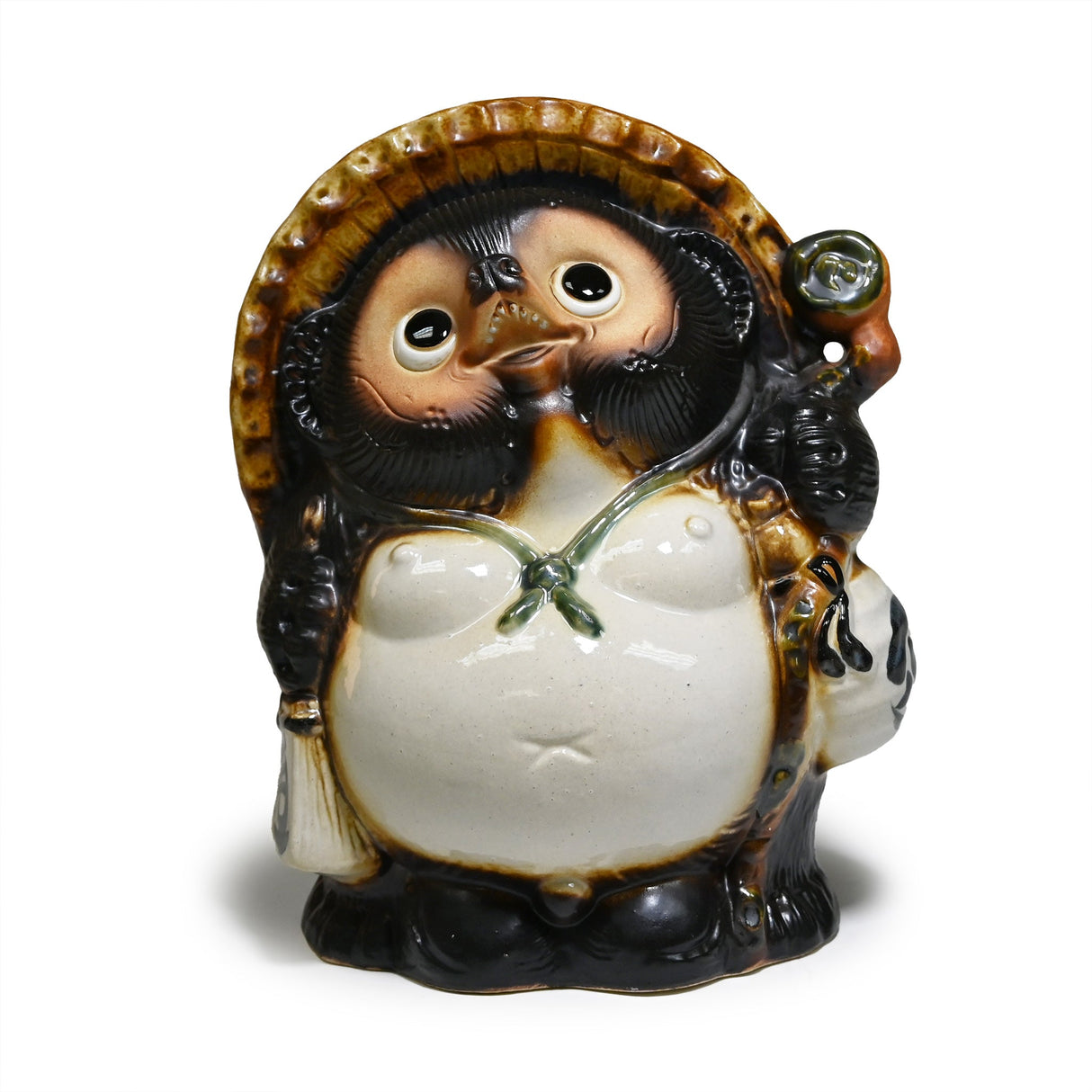 10.5" Japanese Shigaraki Lucky Tanuki Figurine