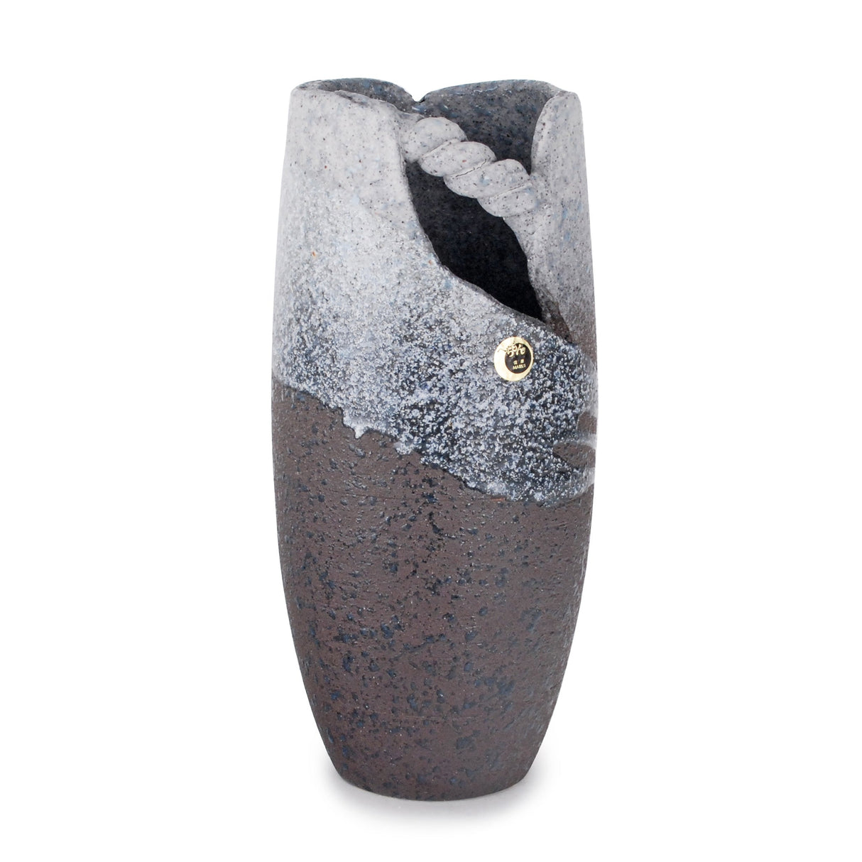 11.25" Japanese Shigaraki Ceramic Vase - Gray Smokey