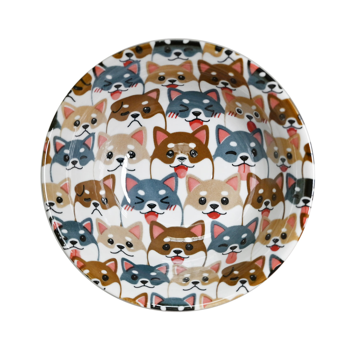 18 oz 6" Japanese Ceramic Bowl - Shiba Friends