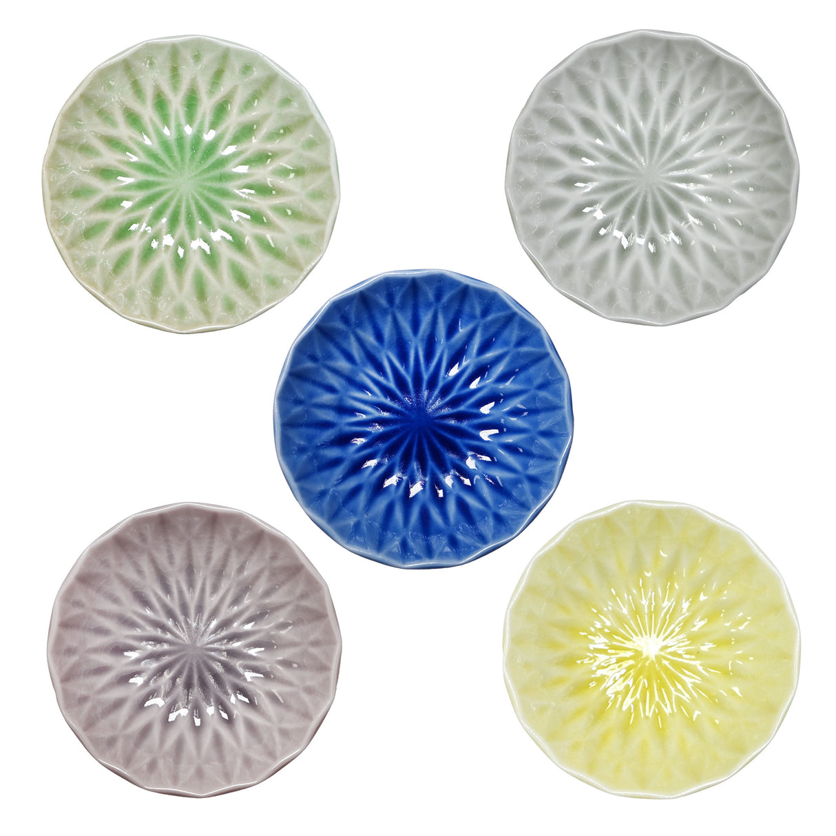 2oz 3.25" Japanese 5 - Piece Ceramic Sauce Dish Gift Set