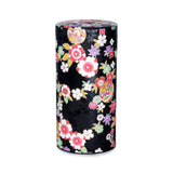 7 oz Japanese Tea Canister - Flower Black