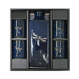 14 oz Japanese 5 - Piece Sake Gift Set with 1 Bottle & 4 Cups - Dragonfly