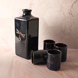 14 oz Japanese 5 - Piece Sake Gift Set with 1 Bottle & 4 Cups - Dragonfly