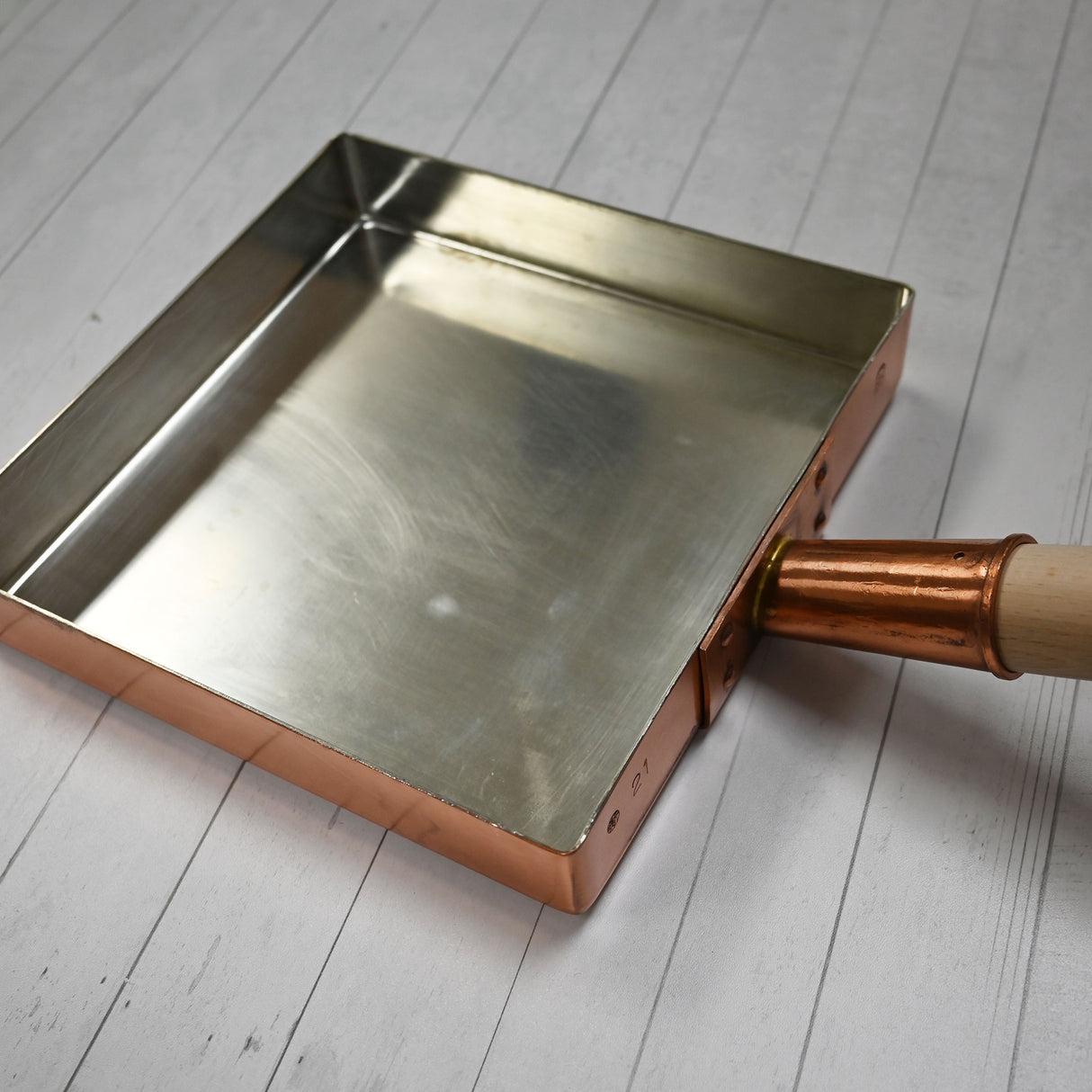 8.25" Japanese Square Copper Tamagoyaki Pan with Wooden Handle