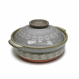 28 oz 7" Japanese Donabe Clay Pot - Gray Kiku