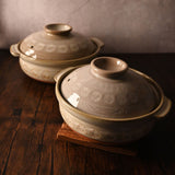 28 oz 7" Japanese Donabe Clay Pot - Gray Kiku