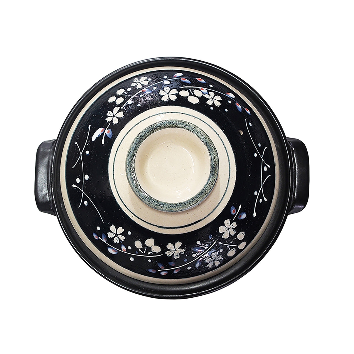 30 oz 7.5" Japanese Donabe Clay Pot - Sakura Petals
