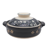 30 oz 7.5" Japanese Donabe Clay Pot - Sakura Petals