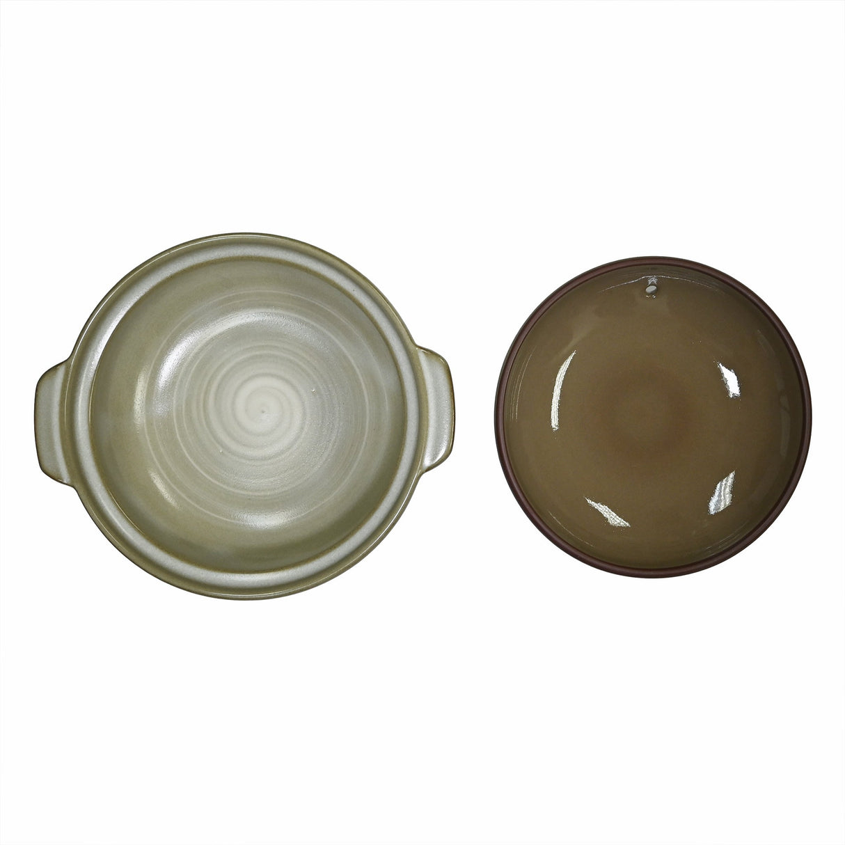 56 oz 8.5" Japanese Donabe Clay Pot - Gray Kiku