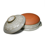 88 oz 9.5" Japanese Donabe Clay Pot - Gray Kiku