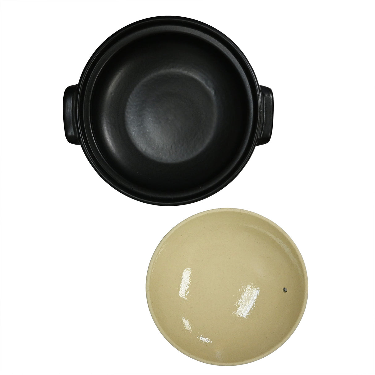 82 oz 10" Japanese Donabe Clay Pot - White and Navy Sakura