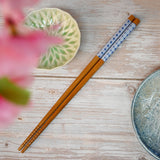 9" Japanese Lacquered Bamboo Chopsticks  -  Japanese Star