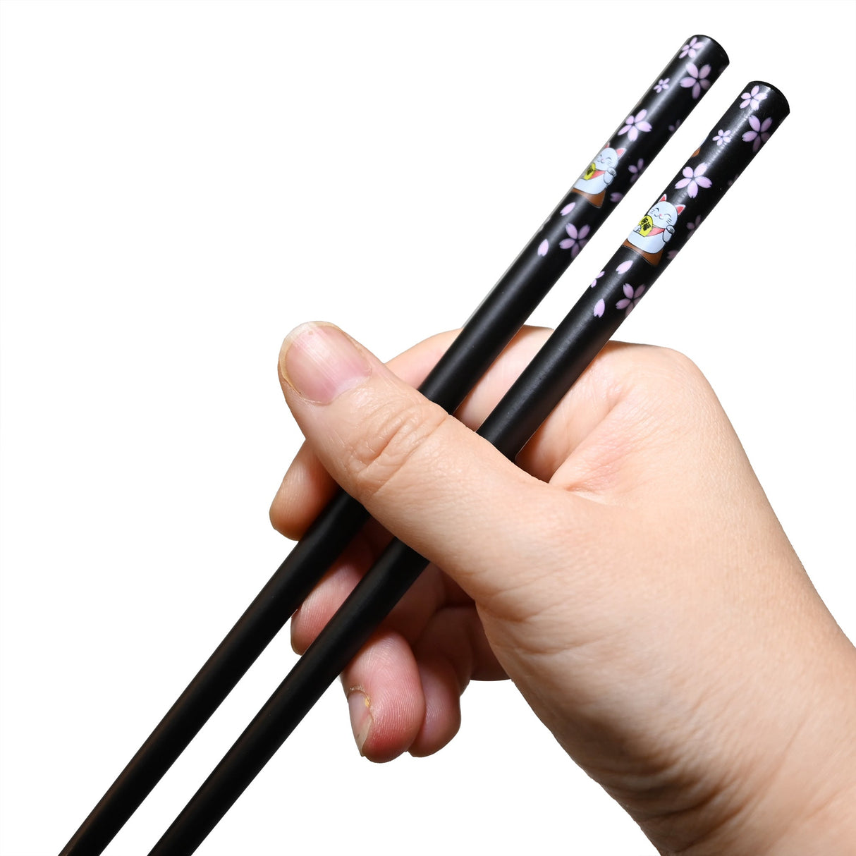 9" Japanese Bamboo Chopsticks  -  Sakura Lucky Cat