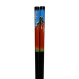 9" Japanese Lacquered Bamboo Chopsticks  -  Red Fuji