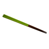 9" Japanese Wooden Lacquerware Chopsticks  -  Green