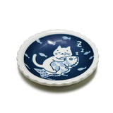 4.25" Japanese Ceramic Plate - Happy Sunday Cat