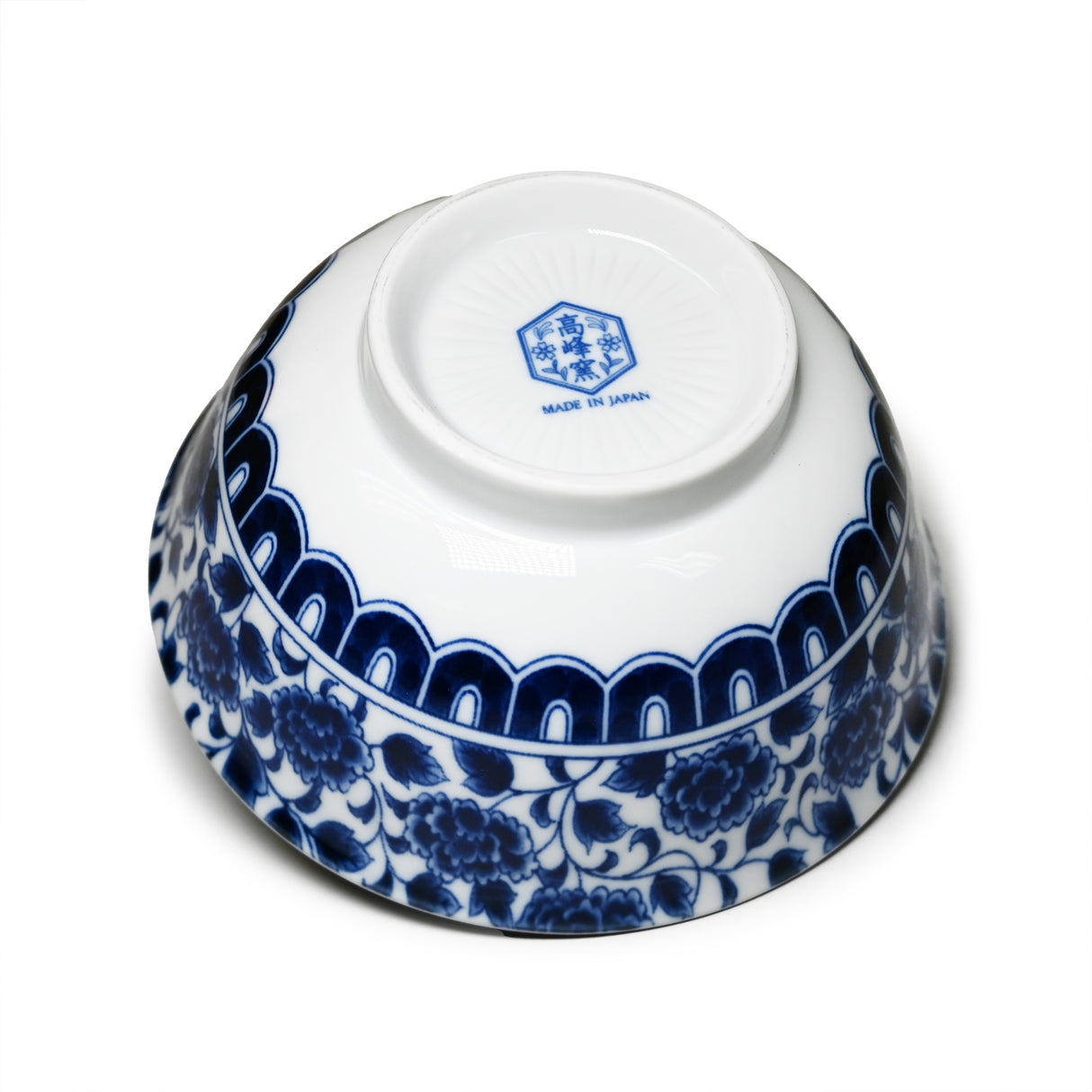 18 oz 6" Japanese 2 - Piece Bowl Gift Set with Chopsticks - Blue Kiku