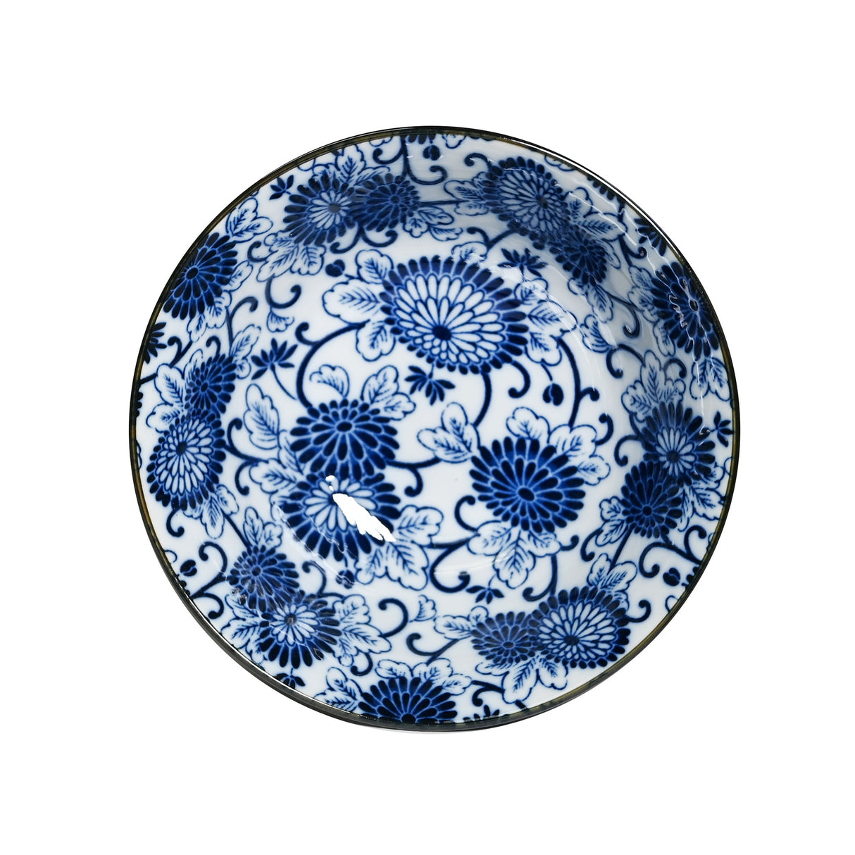 18 oz 6" Japanese 2 - Piece Bowl Gift Set with Chopsticks - Blue Kiku
