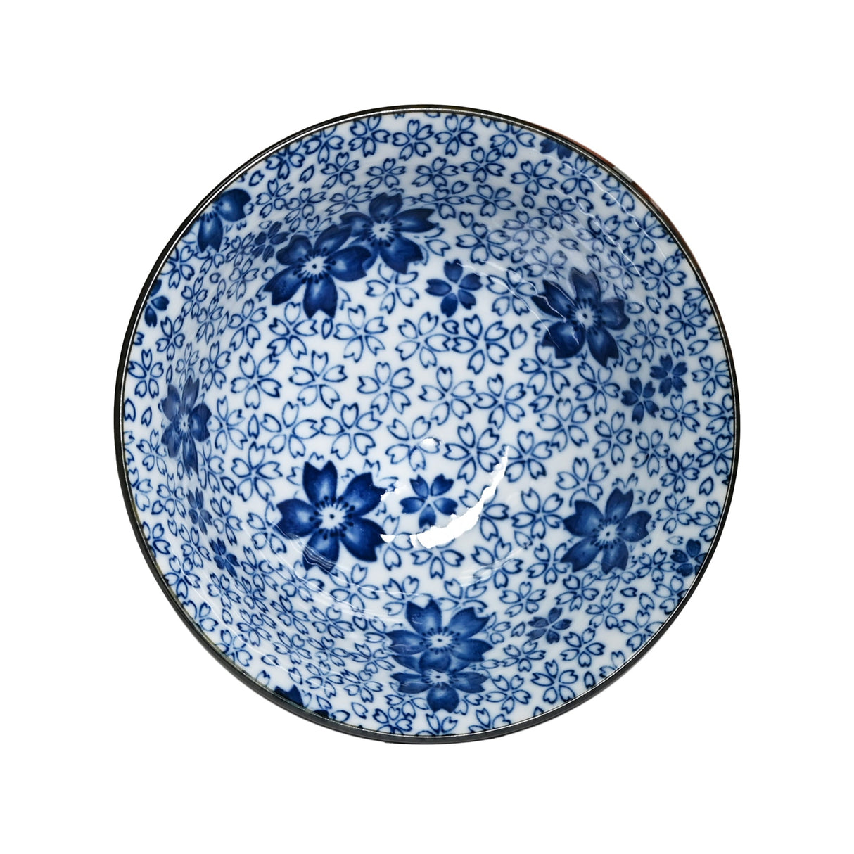 18 oz 6" Japanese 2 - Piece Bowl Gift Set with Chopsticks - Blue Sakura