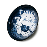 36 oz 7.75" Japanese 2 - Piece Happy Cat Bowl Set with Chopsticks & Spoons