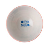 9 oz 4.5" Japanese Ceramic Rice Bowl - Pink Cartoon Cats