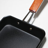 7.25" Japanese Rectangular Iron Tamagoyaki Pan with Wooden Handle