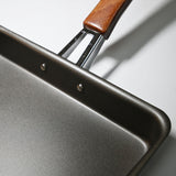 9.25" Japanese Square Iron Tamagoyaki Pan with Wooden Handle