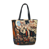 17"  x  16" Kuniyoshi Skeleton Samurai Tote Bag