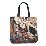 17"  x  16" Kuniyoshi Skeleton Samurai Tote Bag