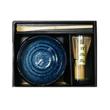 20 oz 5" Japanese 3 - Piece Matcha Bowl Gift Set with Bamboo Whisk & Scoop - Diamond Blue