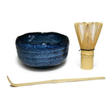20 oz 5" Japanese 3 - Piece Matcha Bowl Gift Set with Bamboo Whisk & Scoop - Diamond Blue