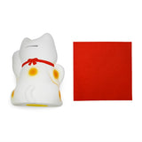 7" Japanese Lucky Cat Coin Bank - White