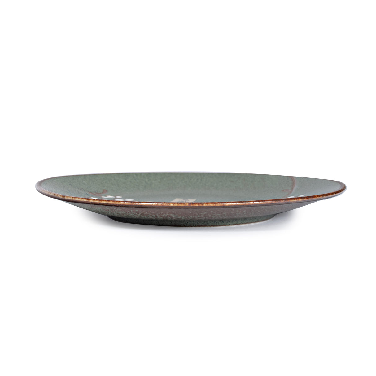 8" Japanese Ceramic Salad Plate - Green Matte Sakura