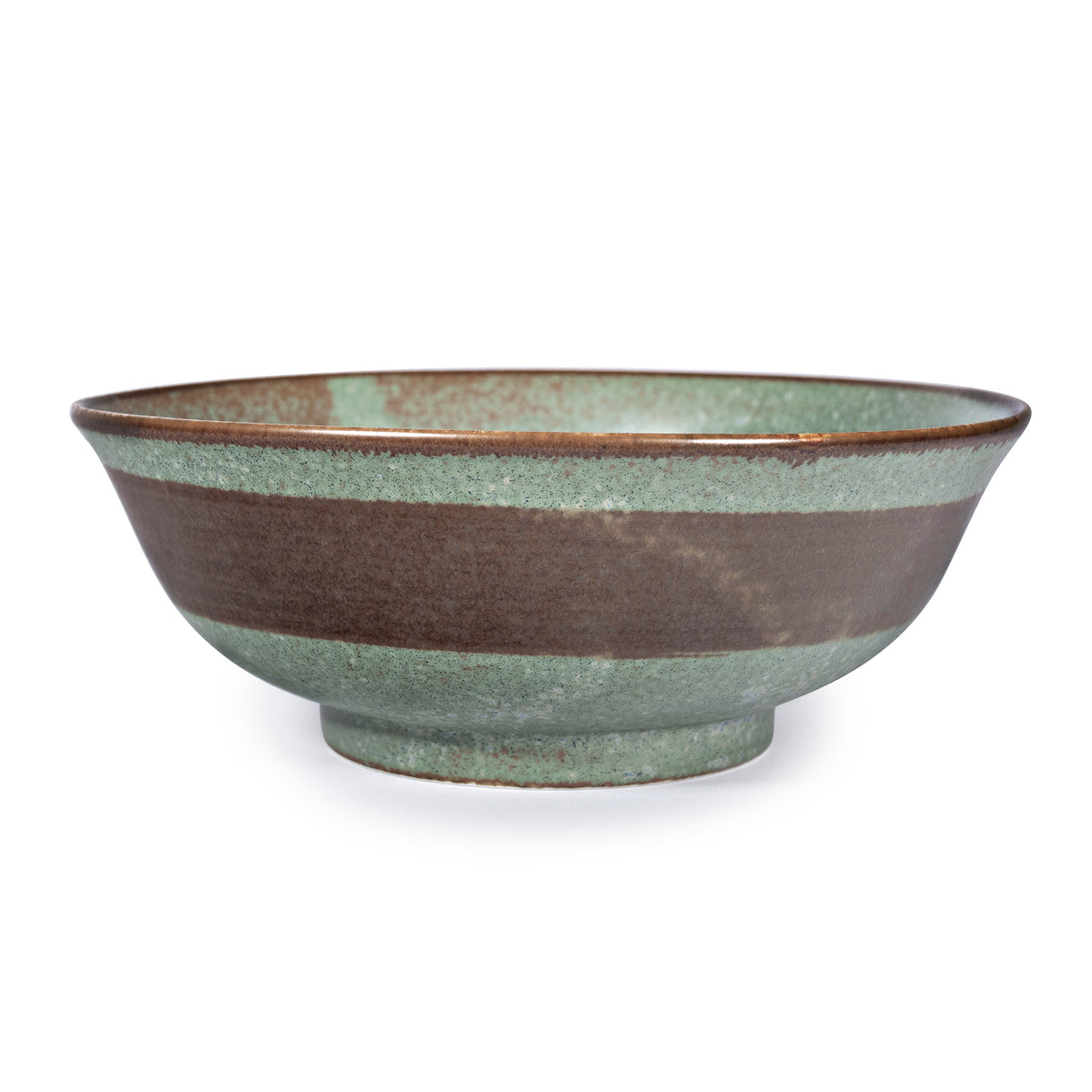 38 oz 7.5" Japanese Ceramic Ramen Bowl - Green Matte Sakura