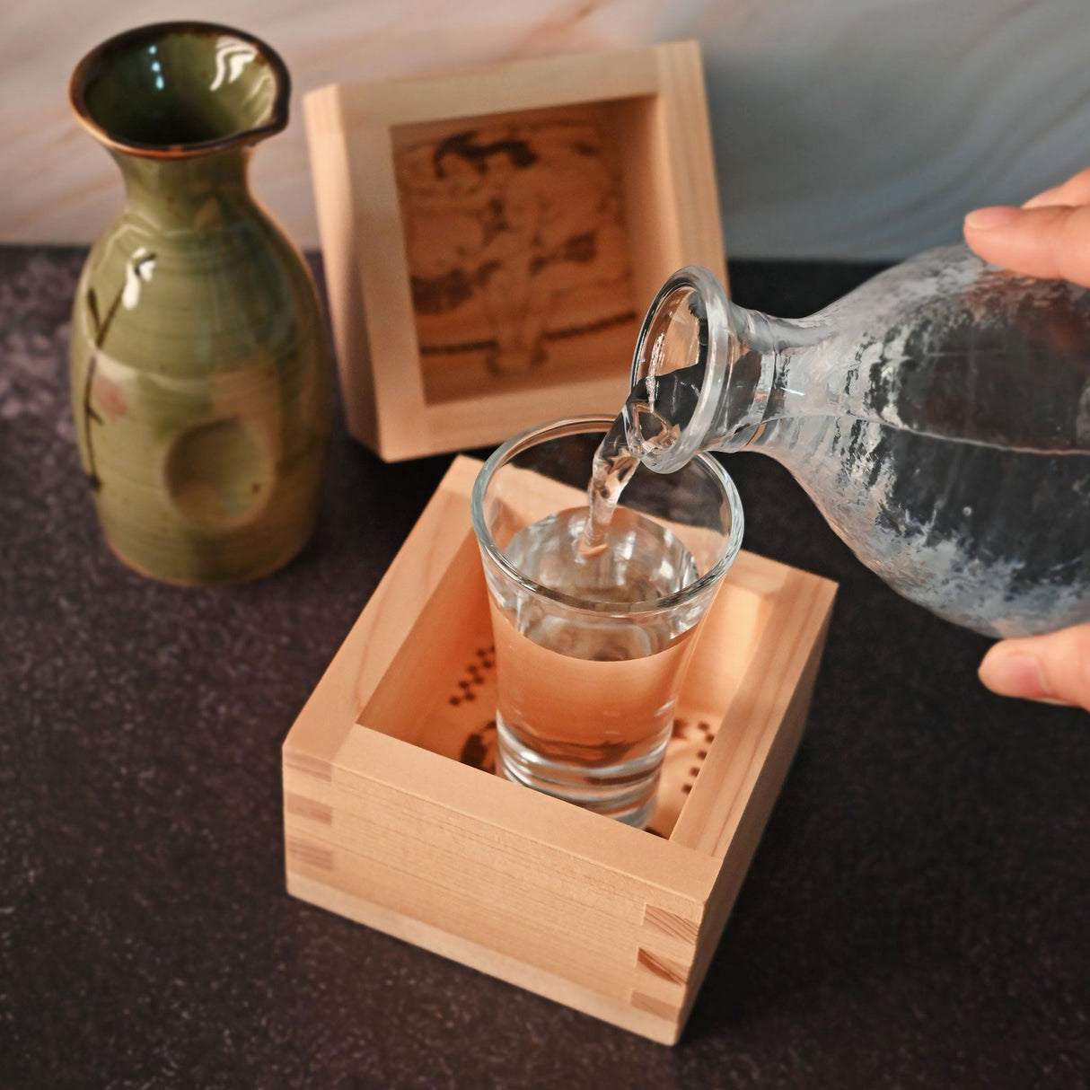 6 oz Japanese Hinoki Cypress Sake Masu - Geisha