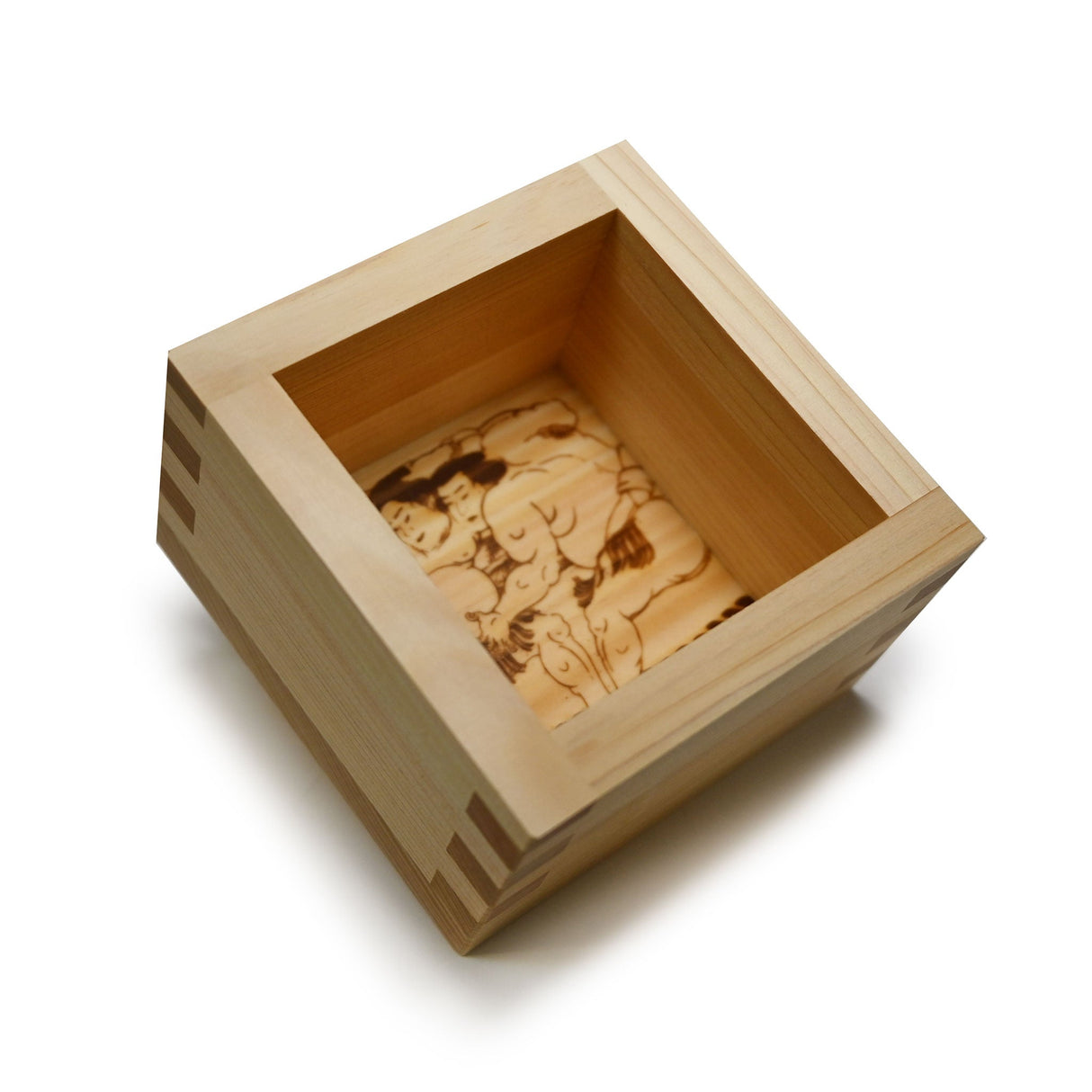 6 oz Japanese Hinoki Cypress Sake Masu - Sumo