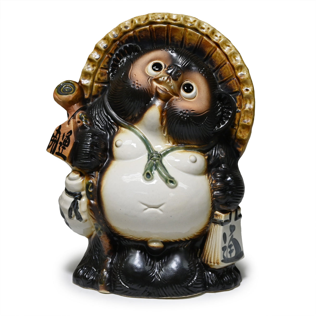 12" Japanese Shigaraki Lucky Tanuki Figurine