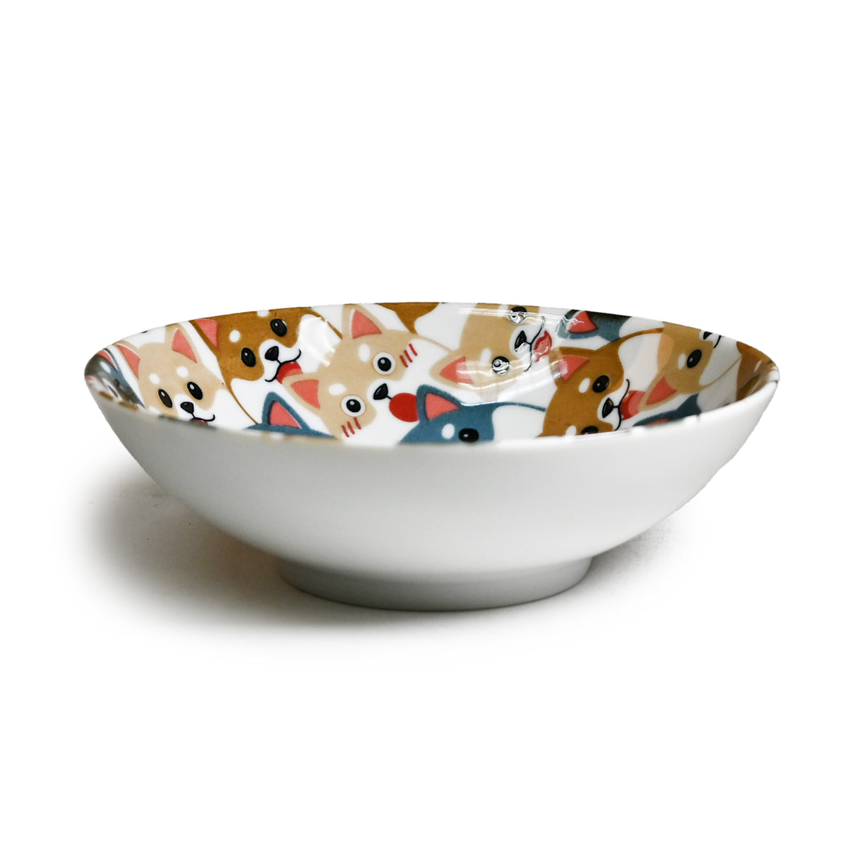 12 oz 5.75" Japanese Ceramic Bowl - Shiba Friends