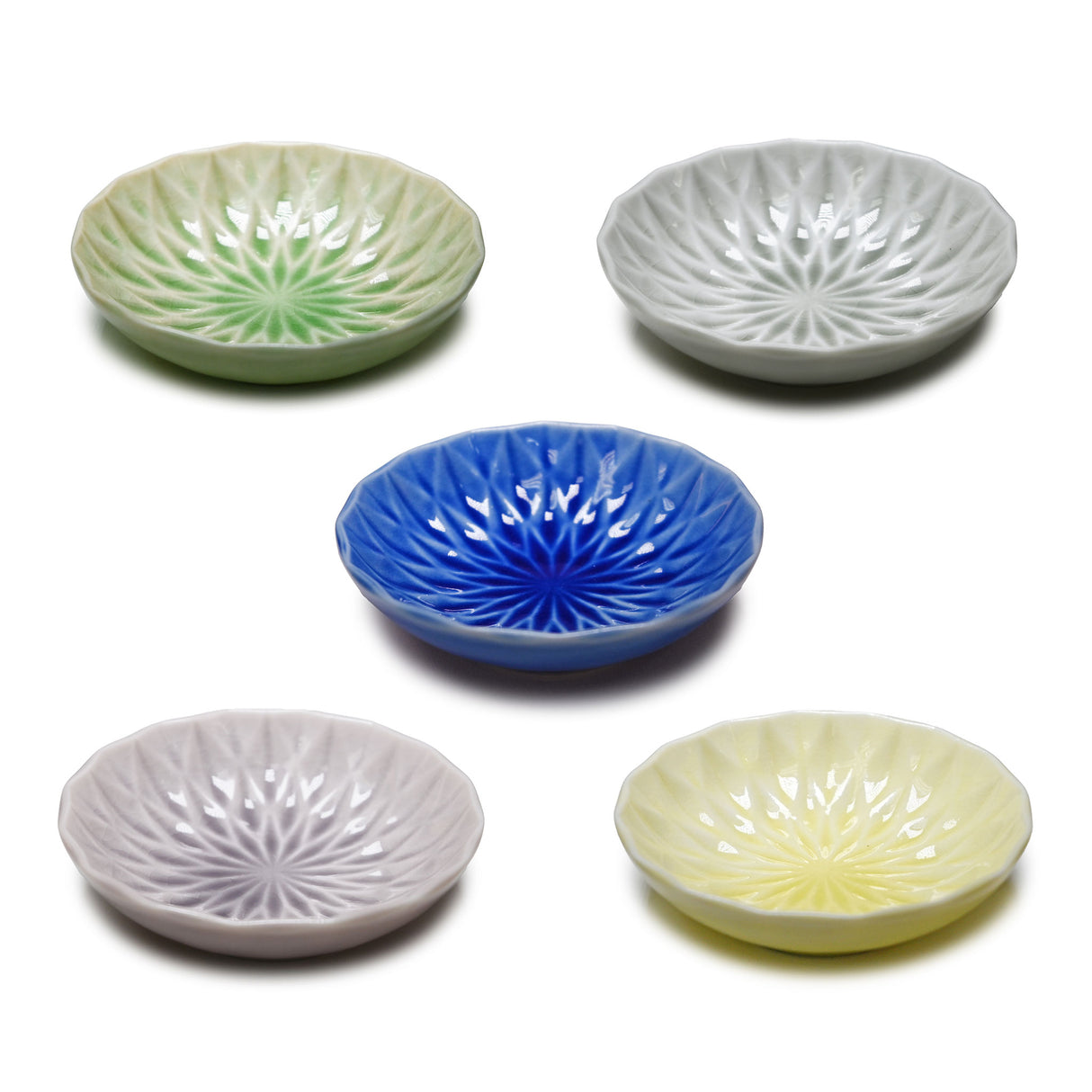 2oz 3.25" Japanese 5 - Piece Ceramic Sauce Dish Gift Set