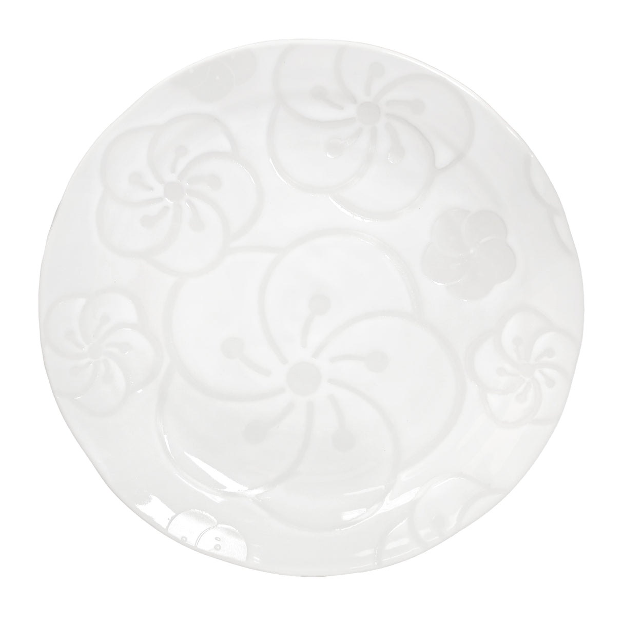 8.25" Japanese Ceramic Square Dinner Plate - Kyoto Plum