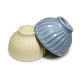 12 oz 4.5" Japanese 5 - Piece Rice Bowl Gift Set - Fluted Matte Colors