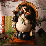 12" Japanese Shigaraki Lucky Tanuki Figurine