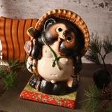 10.5" Japanese Shigaraki Lucky Tanuki Figurine